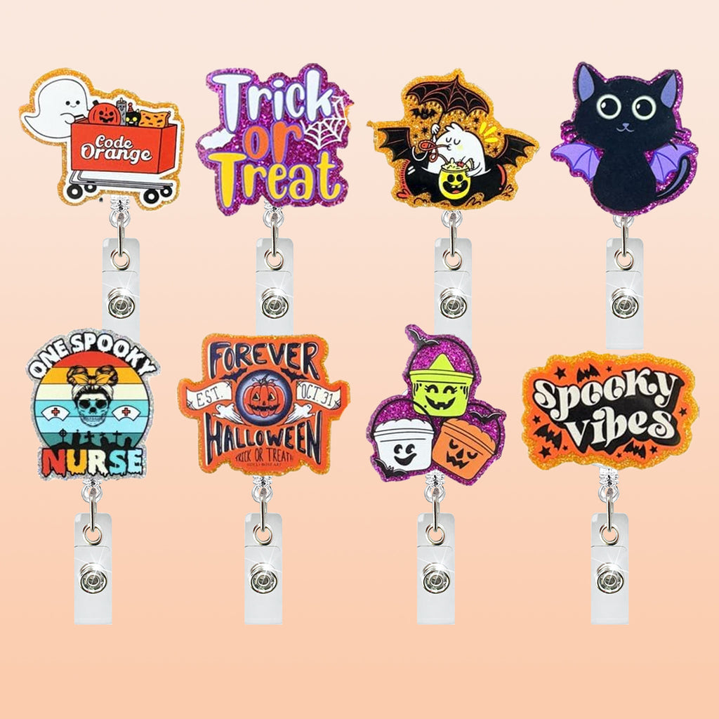 Halloween Ghost Nurse Badge Holder
