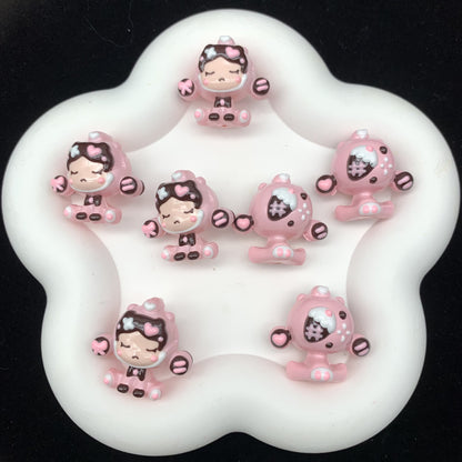 Red beans SP Hand Painted Beads (1pc)