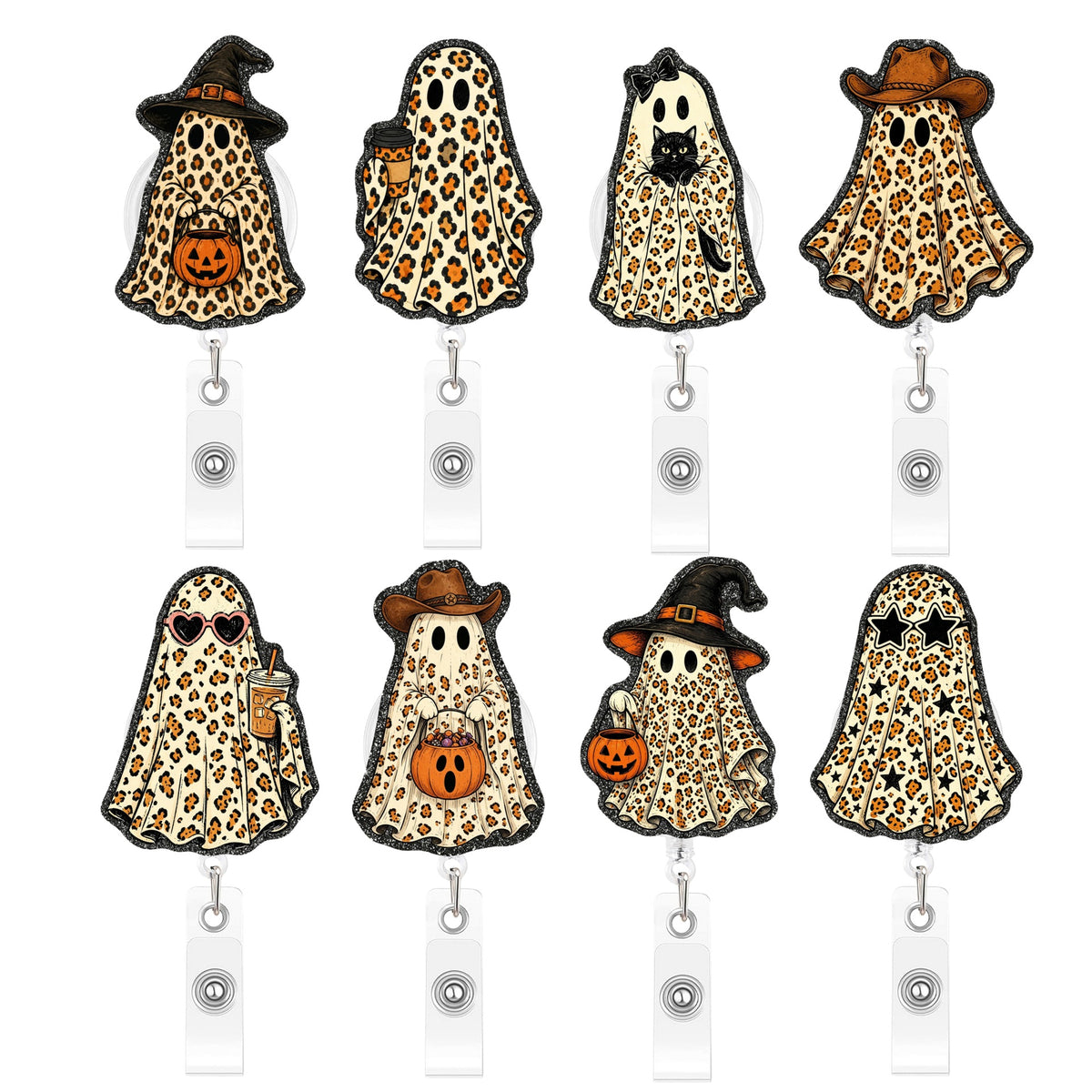 Leopard Boo Ghost Nurse Badge Holder