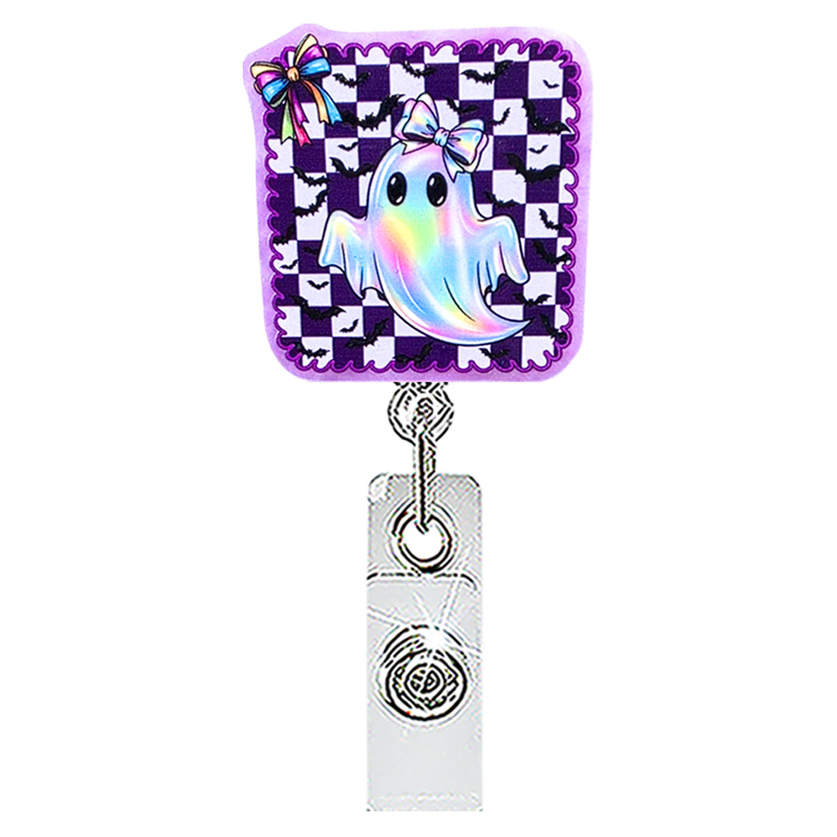 Halloween Ghost and Cow Nurse Badge Holder