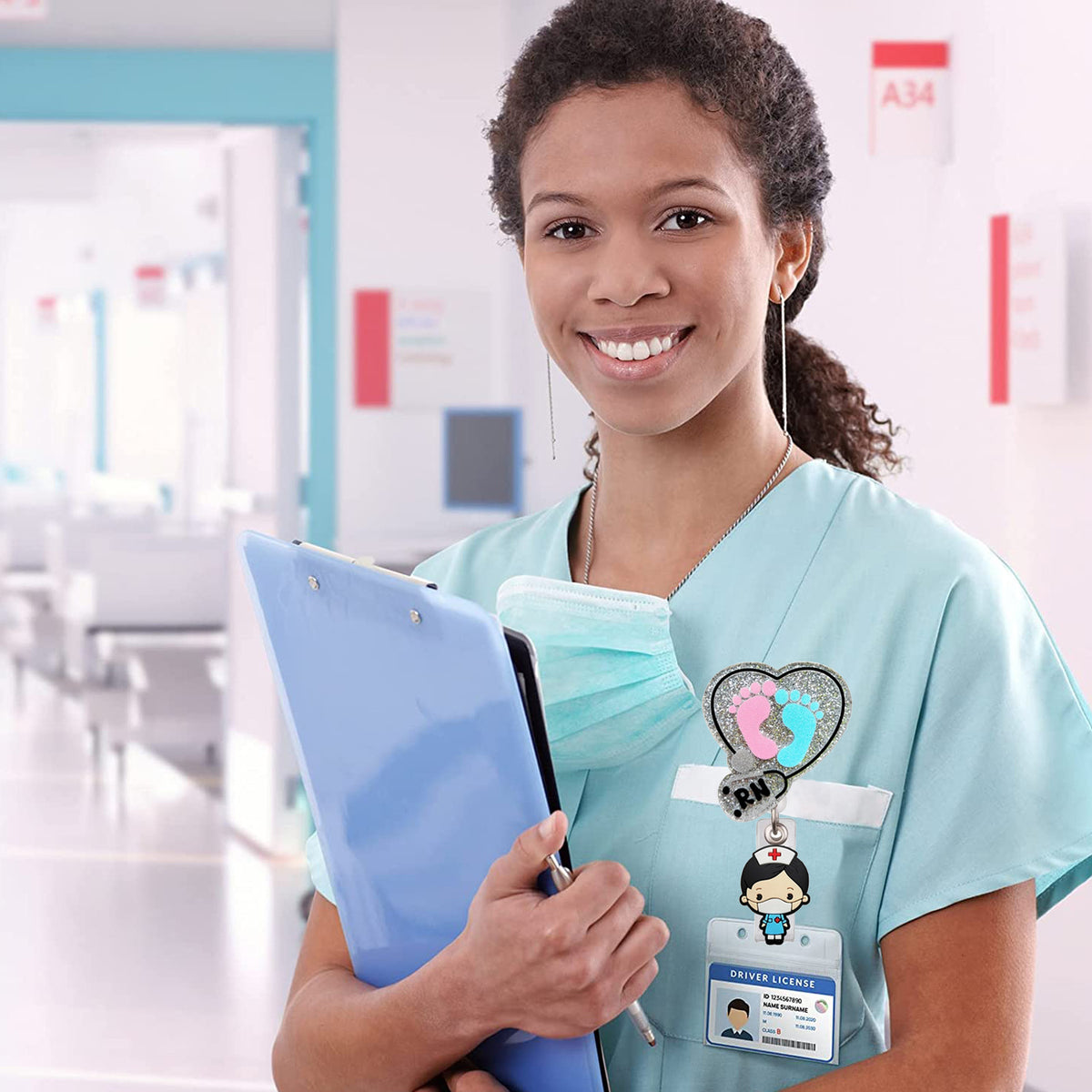 Medical Icons Nurse Badge Holder