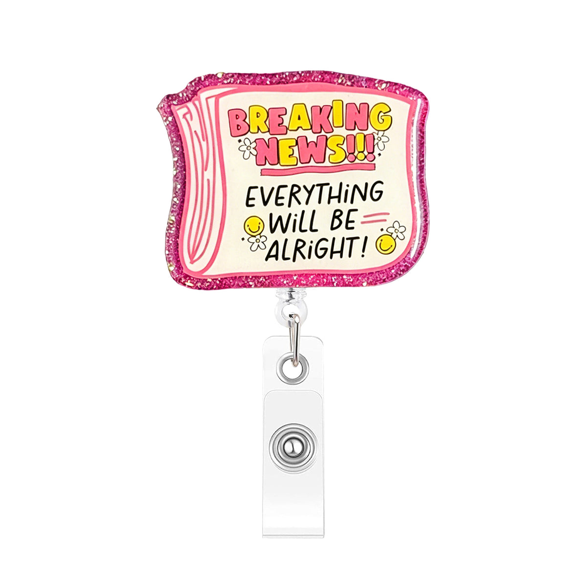 Pink Medical Designs Nurse Badge Holder