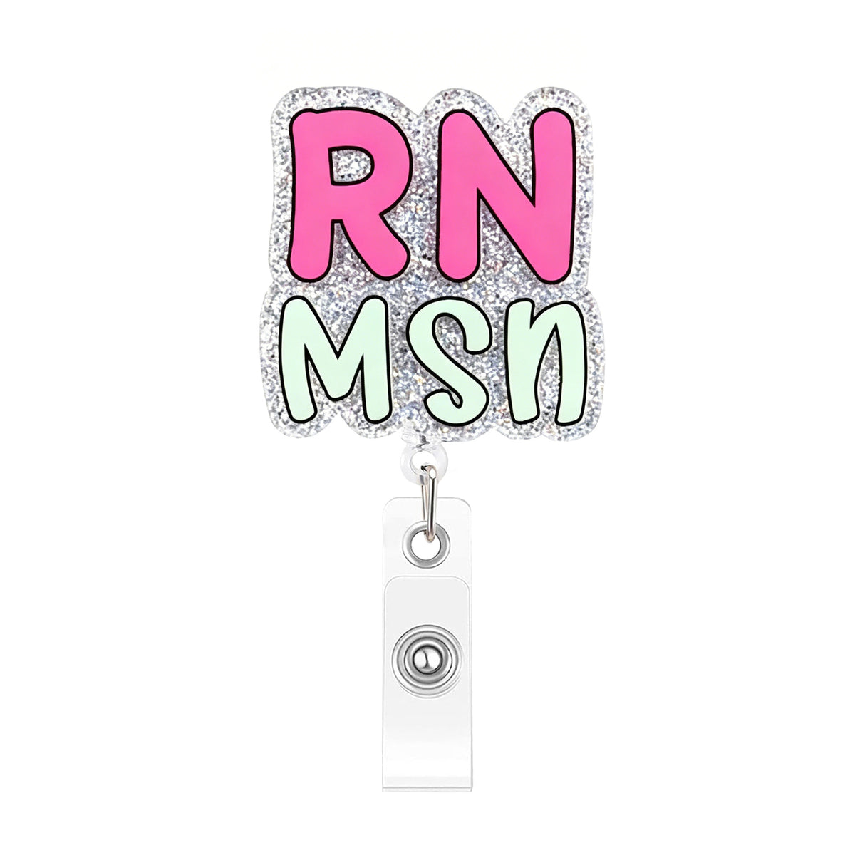 Pink Medical Designs Nurse Badge Holder