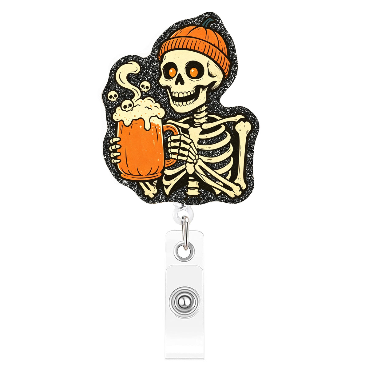 Halloween Skeleton Nurse Badge Holder