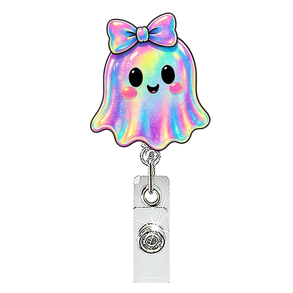 Halloween Ghost Nurse Badge Holder