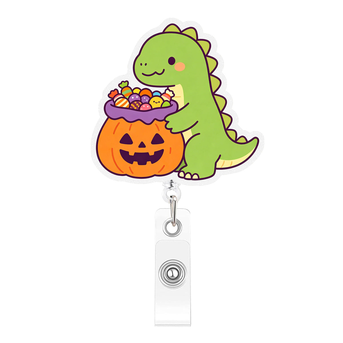 Halloween Dinosaur Nurse Badge Holder