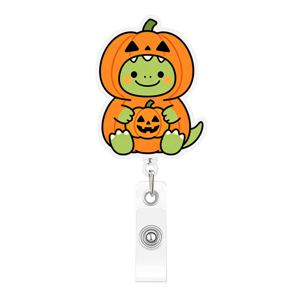 Halloween Dinosaur Nurse Badge Holder