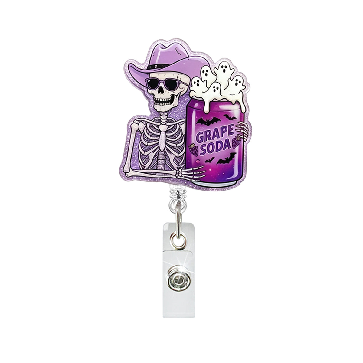 Halloween Skeleton and Ghost Nurse Badge Holder