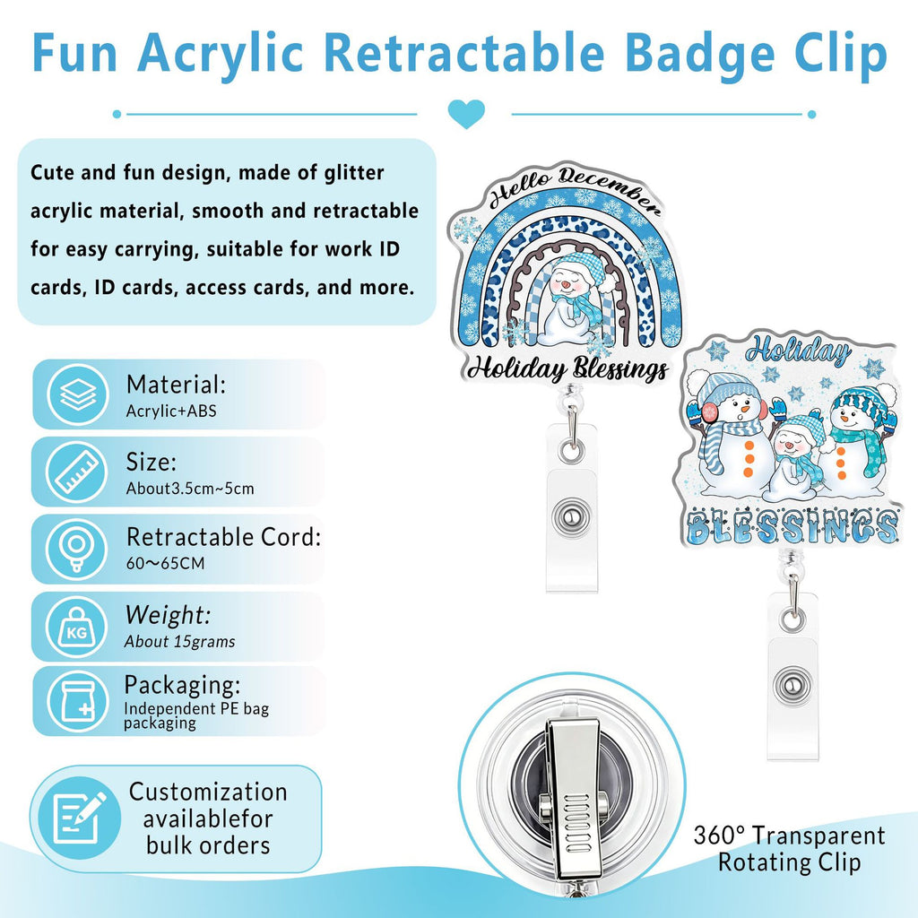 Winter Christmas Nurse Badge Holder
