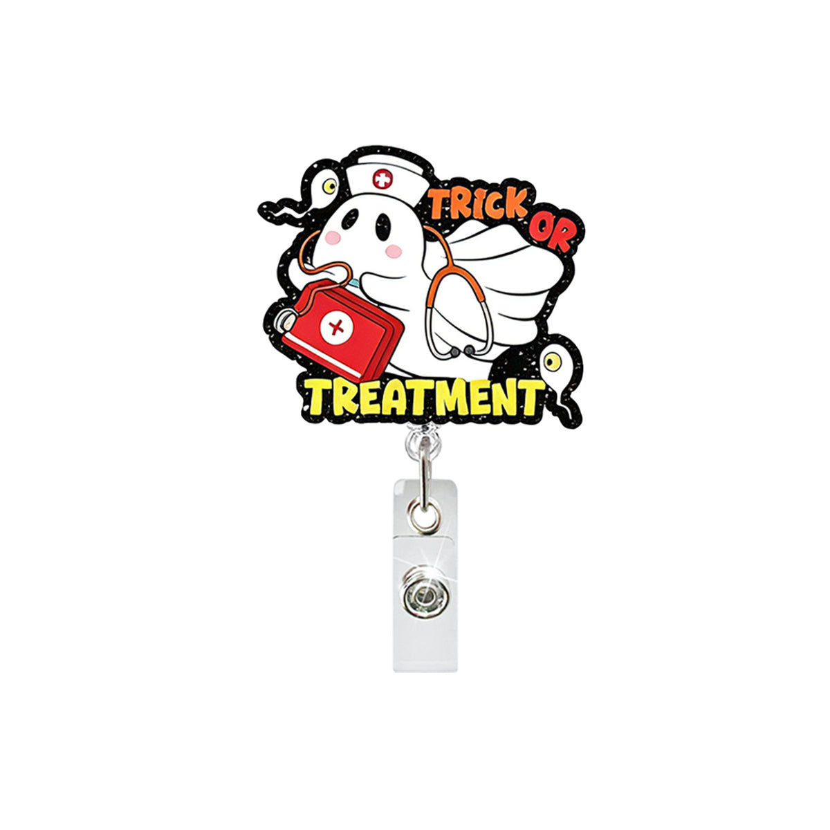 Halloween Ghost Nurse Nurse Badge Holder