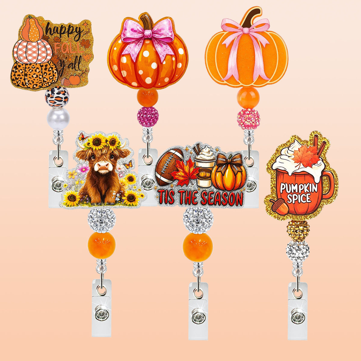 Fall Pumpkin Nurse Badge Holder