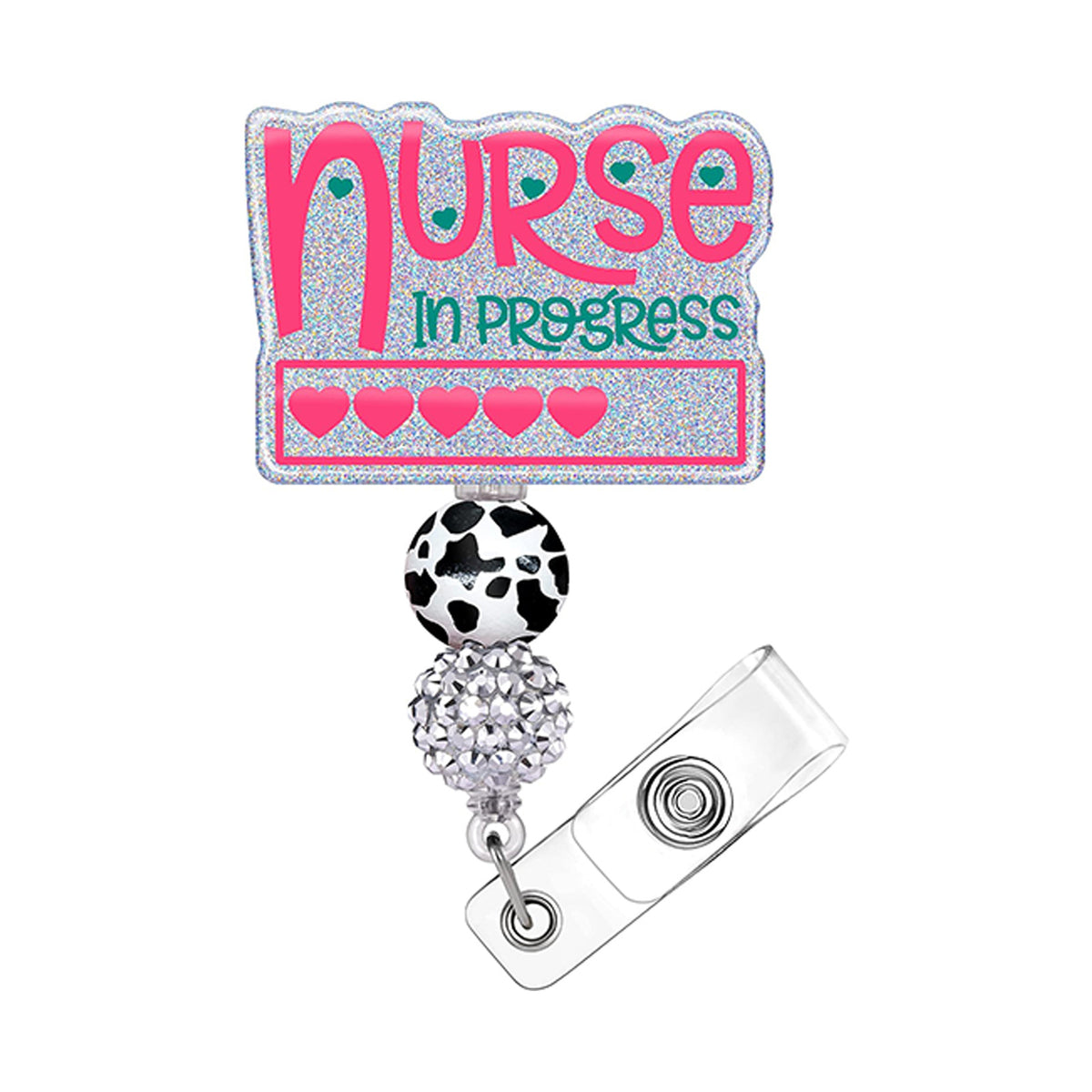 Medical Rainbow and Cow Nurse Badge Holder