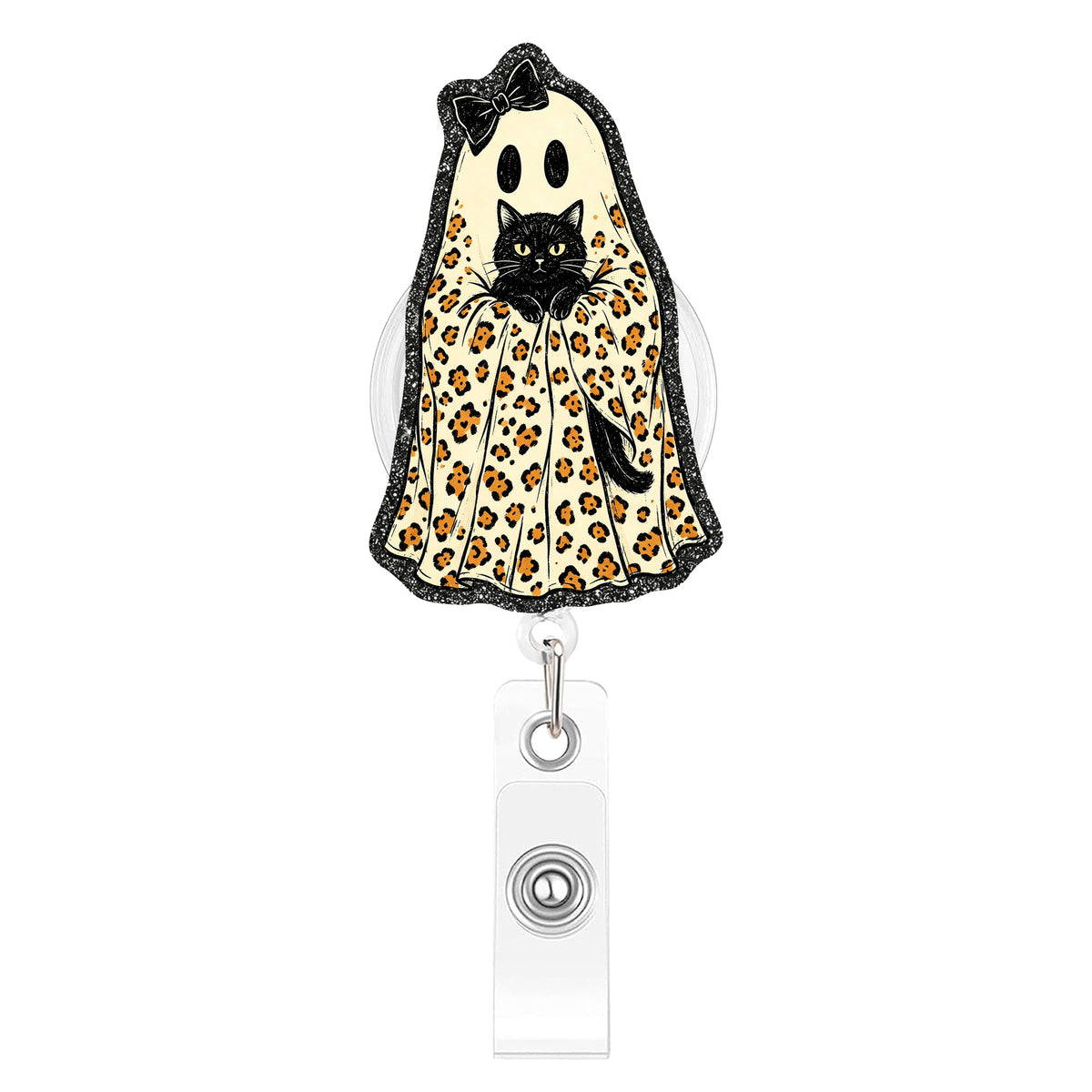 Leopard Boo Ghost Nurse Badge Holder