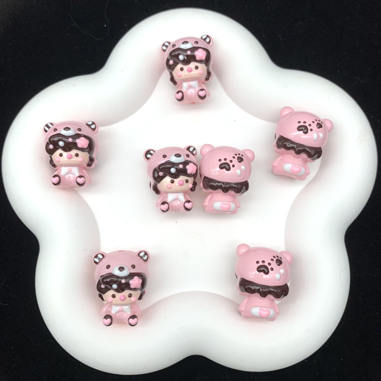 Red beans SP Hand Painted Beads (1pc)