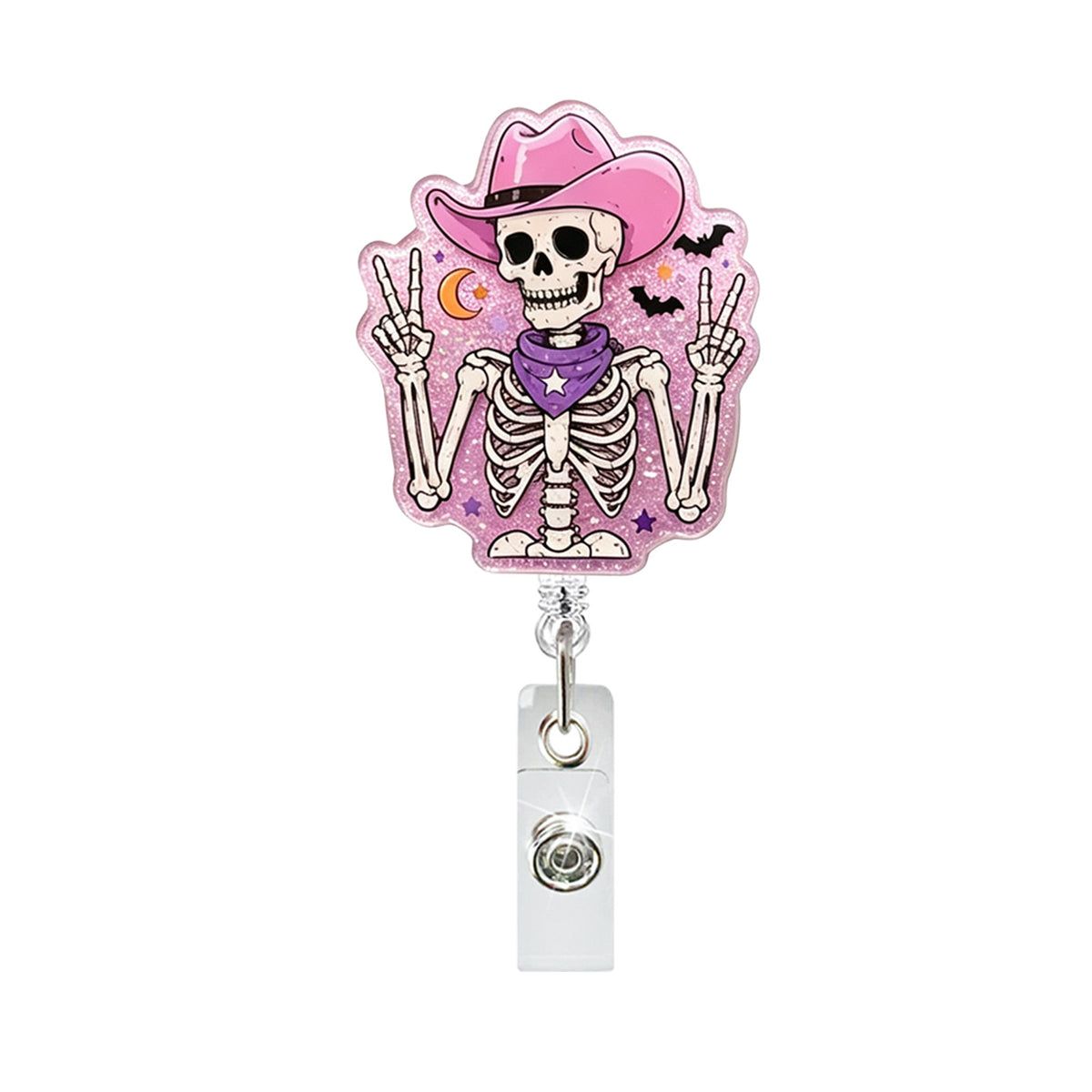 Halloween Skeleton and Ghost Nurse Badge Holder