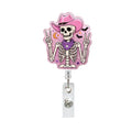Halloween Skeleton and Ghost Nurse Badge Holder