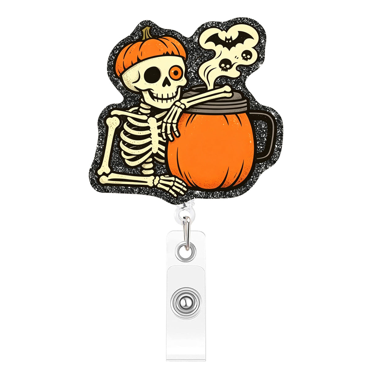 Halloween Skeleton Nurse Badge Holder