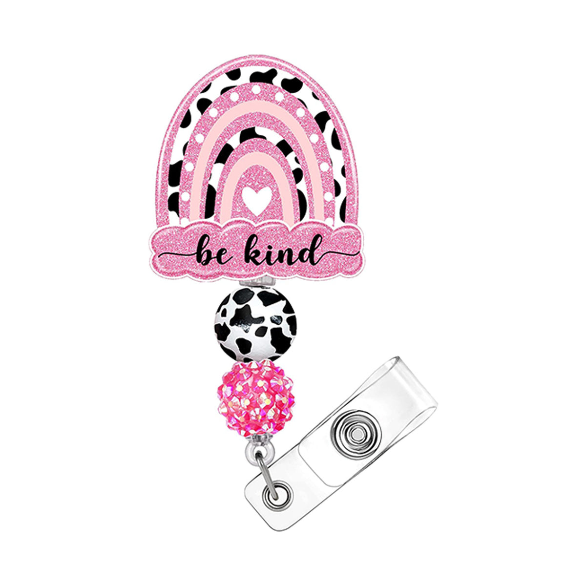 Medical Rainbow and Cow Nurse Badge Holder