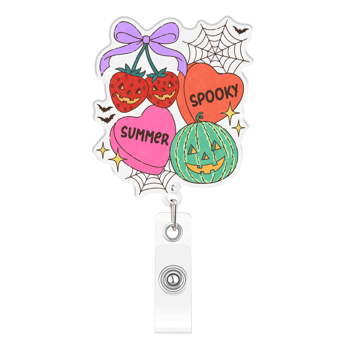 Summer Halloween Nurse Badge Holder