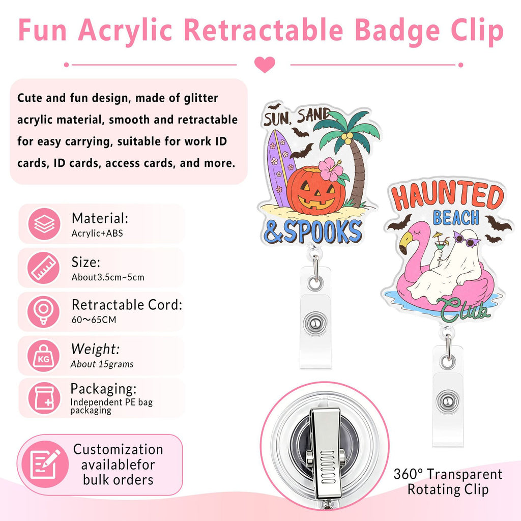 Summer Halloween Nurse Badge Holder