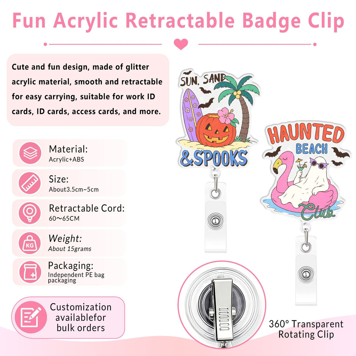 Summer Halloween Nurse Badge Holder