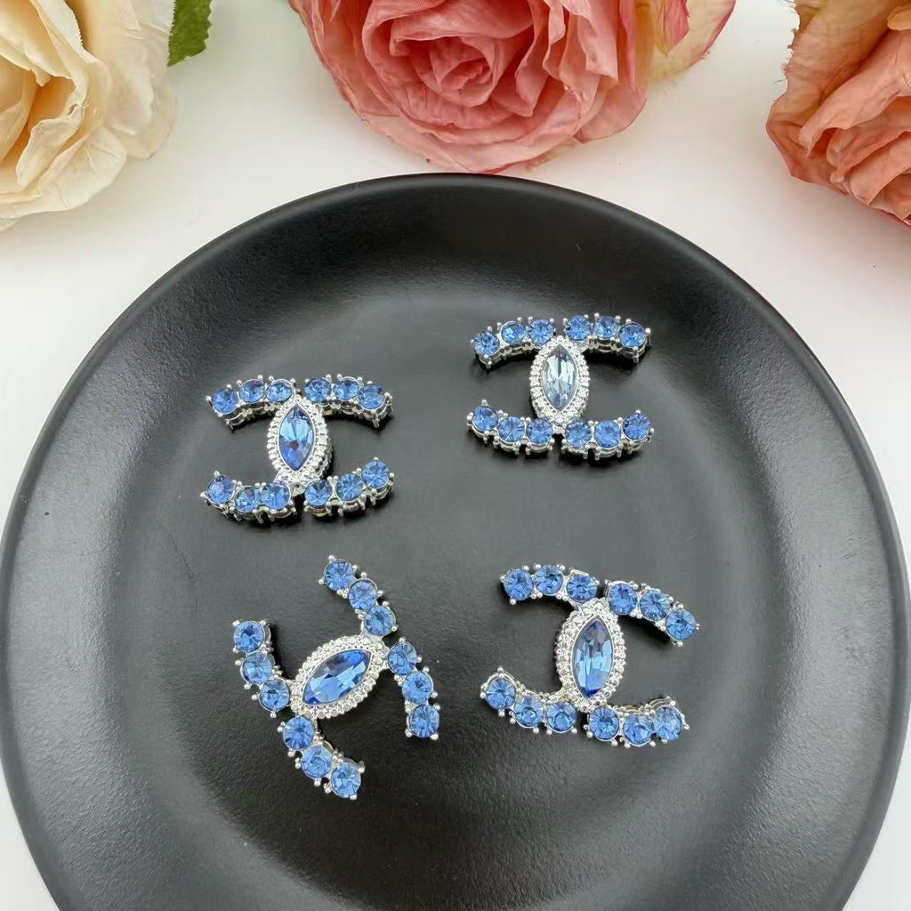 Rhinestone Interlocking C Alloy Topper