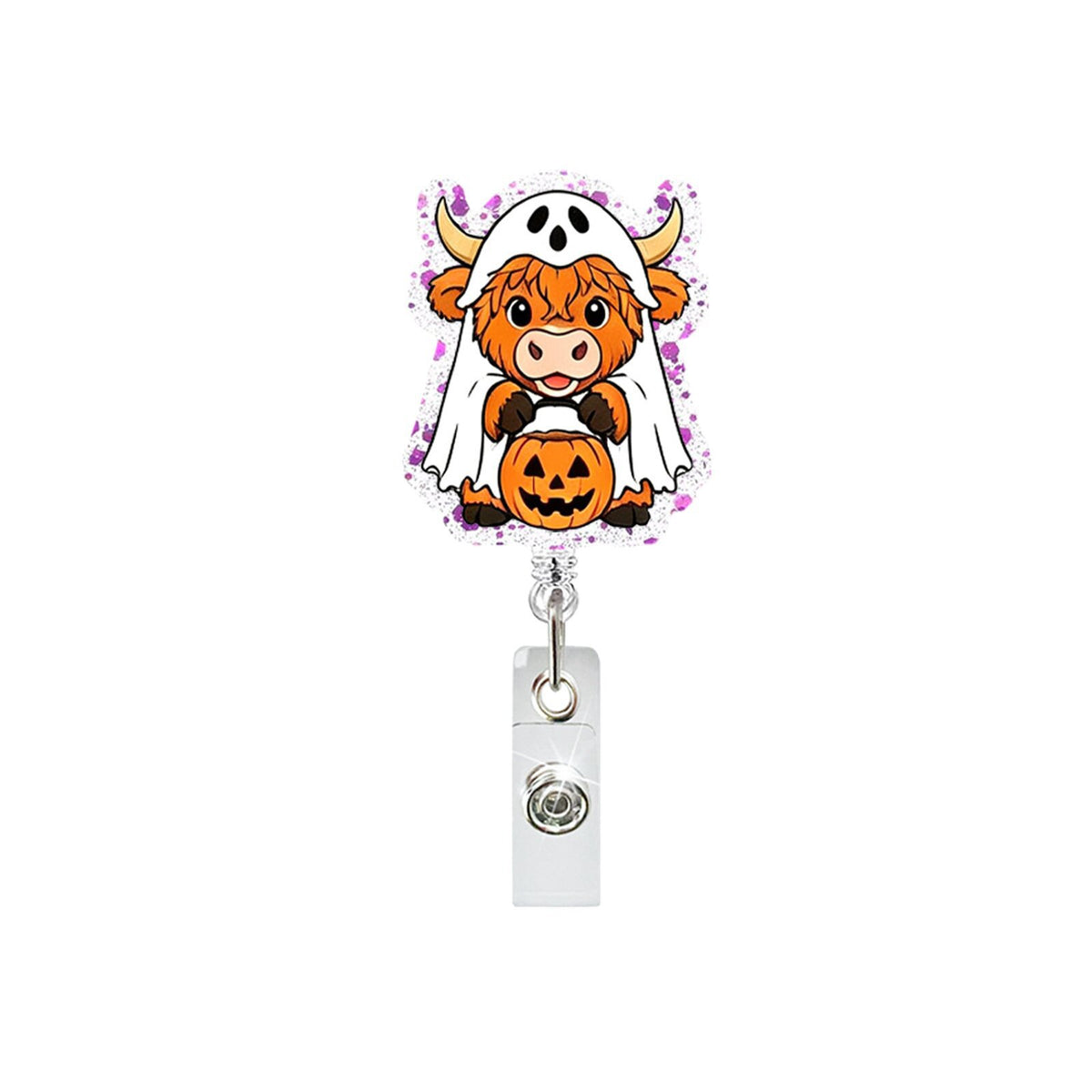 Halloween Skeleton and Ghost Nurse Badge Holder