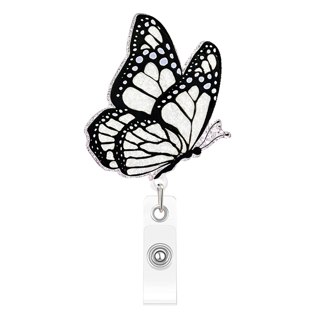 Glitter Butterfly Nurse Badge Holder