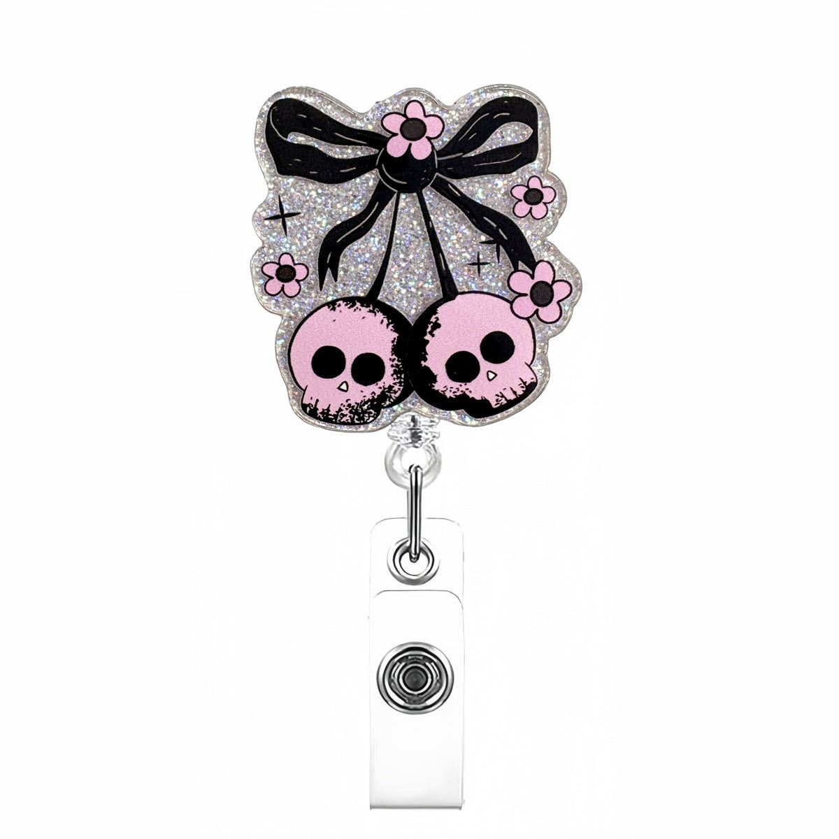 Black Pink Halloween Nurse Badge Holder