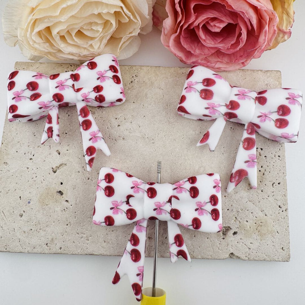 Printed Silicone Bow Pen Topper