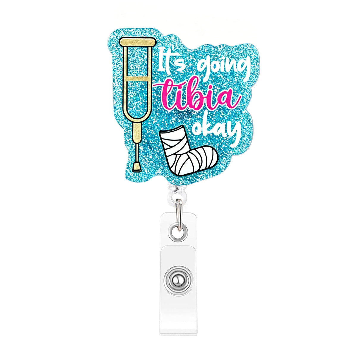 Pink Medical Designs Nurse Badge Holder