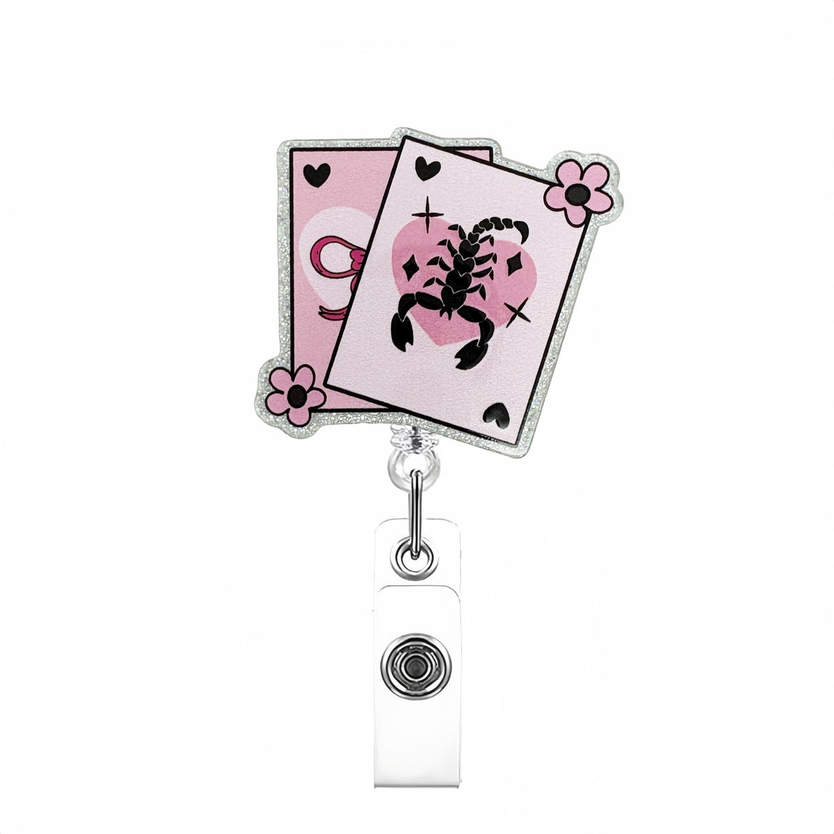 Black Pink Halloween Nurse Badge Holder