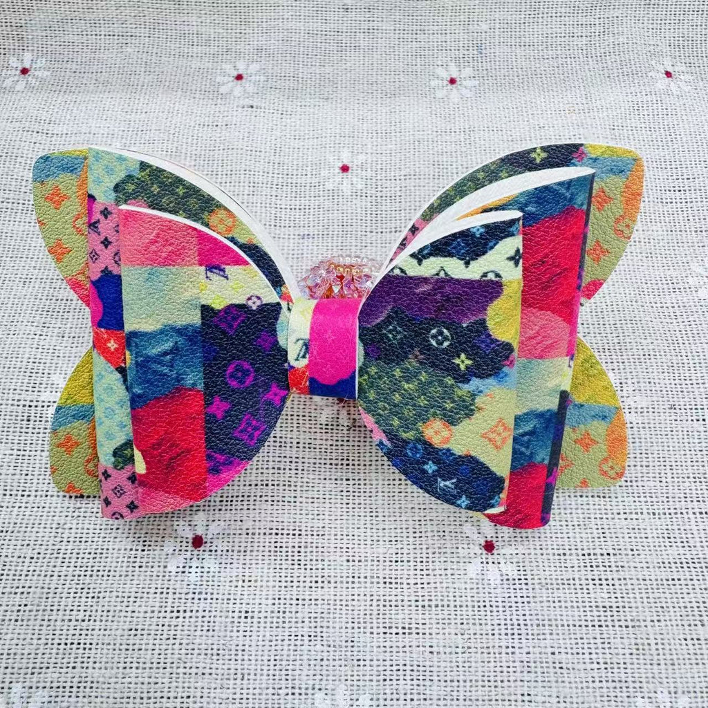 Designer Double-Layer Leather Butterfly Topper