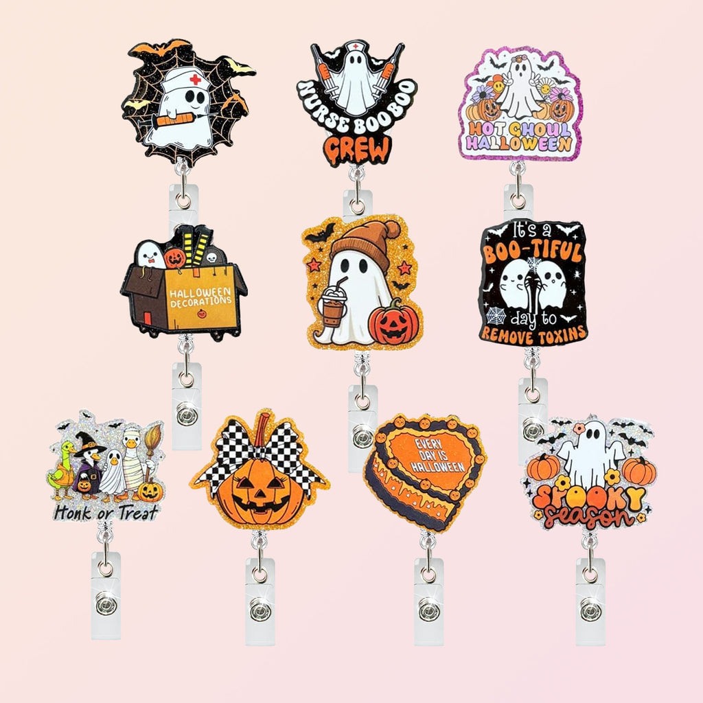 Halloween Ghost Nurse Badge Holder