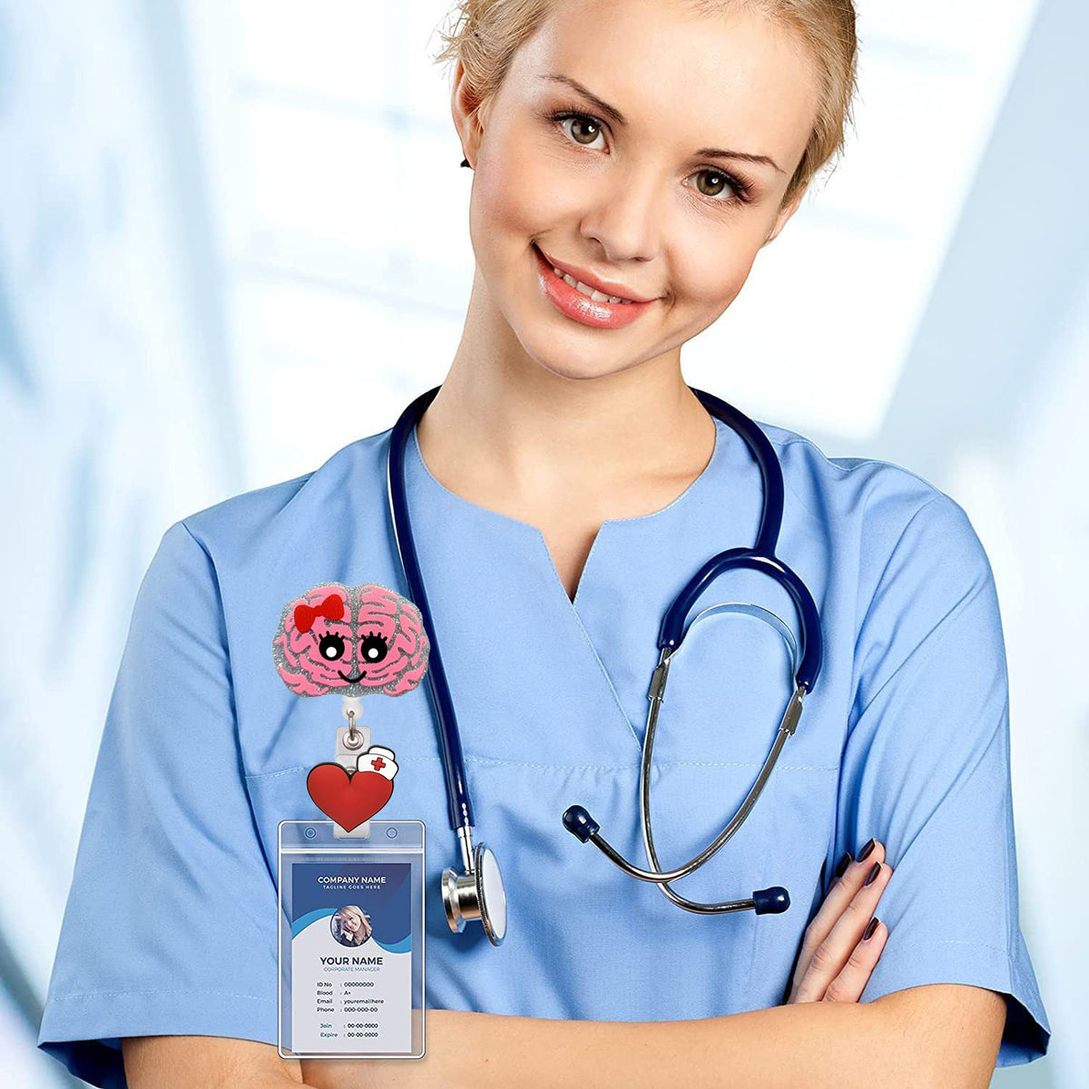 Medical Icons Nurse Badge Holder