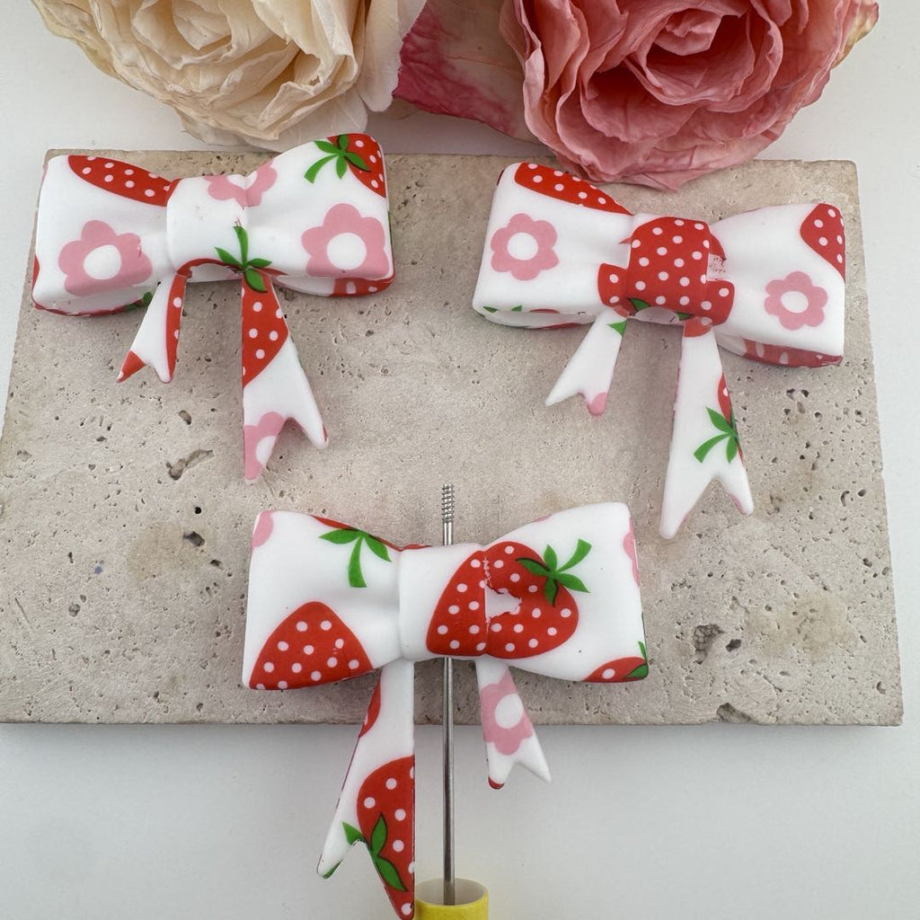 Printed Silicone Bow Pen Topper