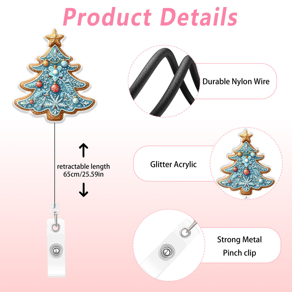 Gingerbread Christmas Nurse Badge Holder