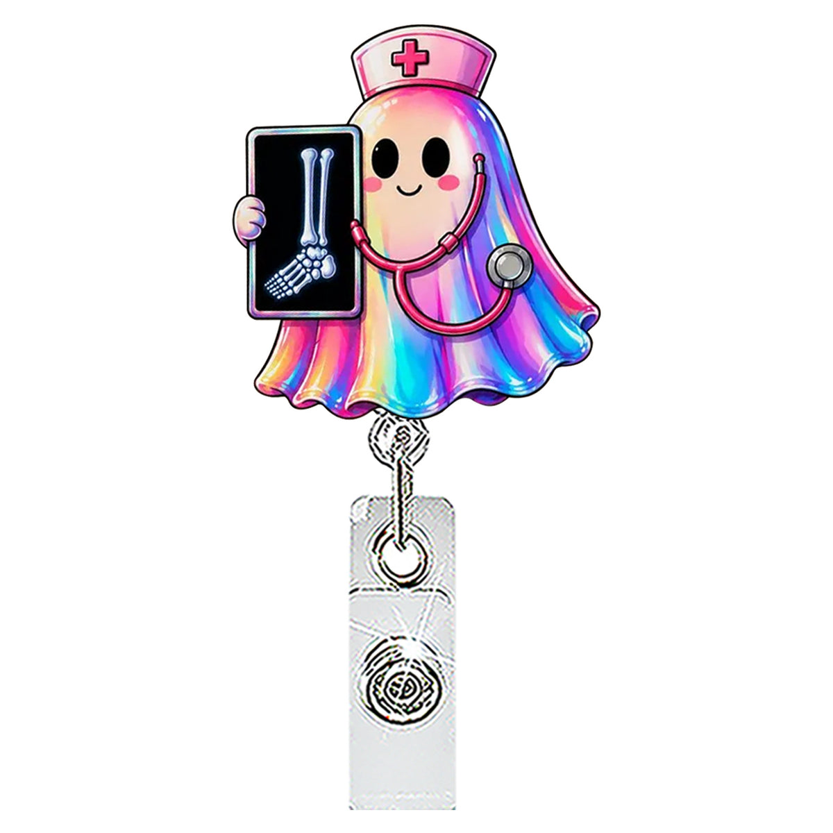X Ray Ghost Nurse Badge Holder