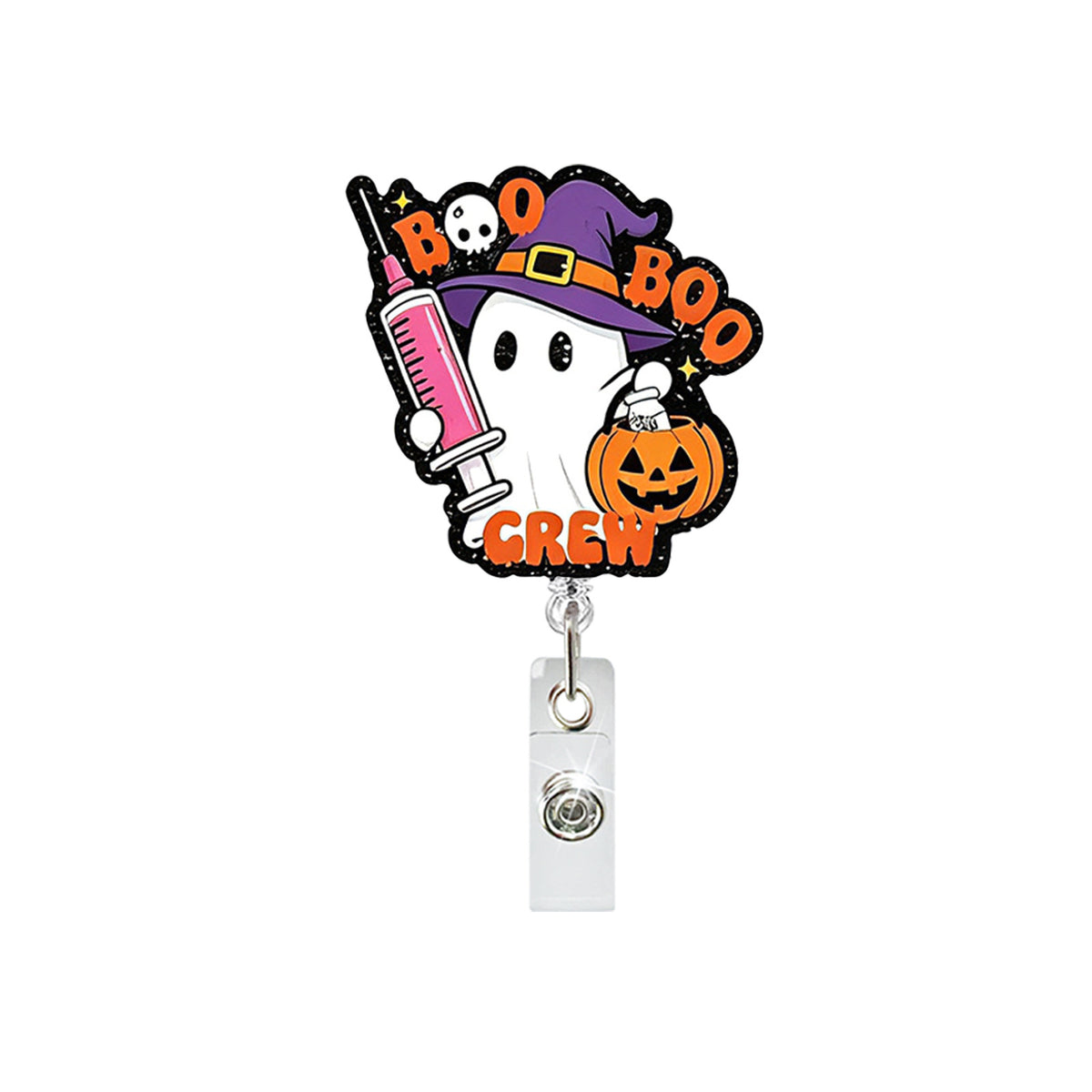 Halloween Ghost Nurse Nurse Badge Holder