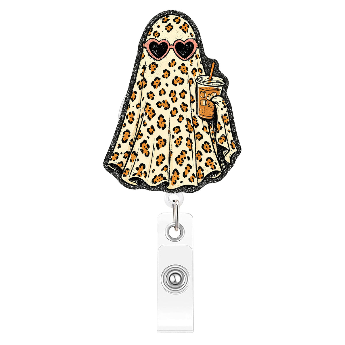 Leopard Boo Ghost Nurse Badge Holder