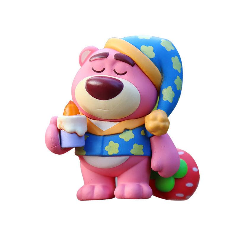 Strawberry Bear Figure Topper Set