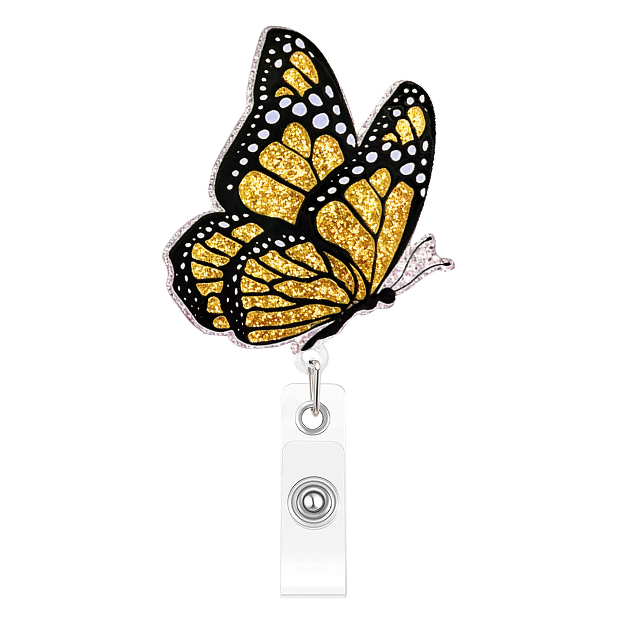 Glitter Butterfly Nurse Badge Holder