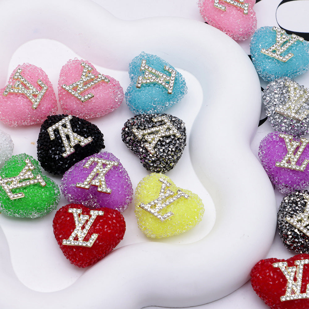 Rhinestone Heart Focal Bead Topper
