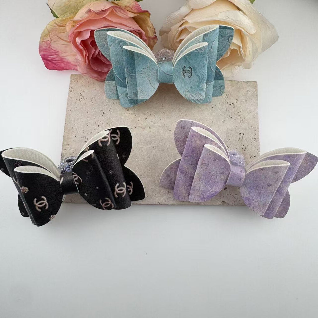 Designer Double-Layer Leather Butterfly Topper