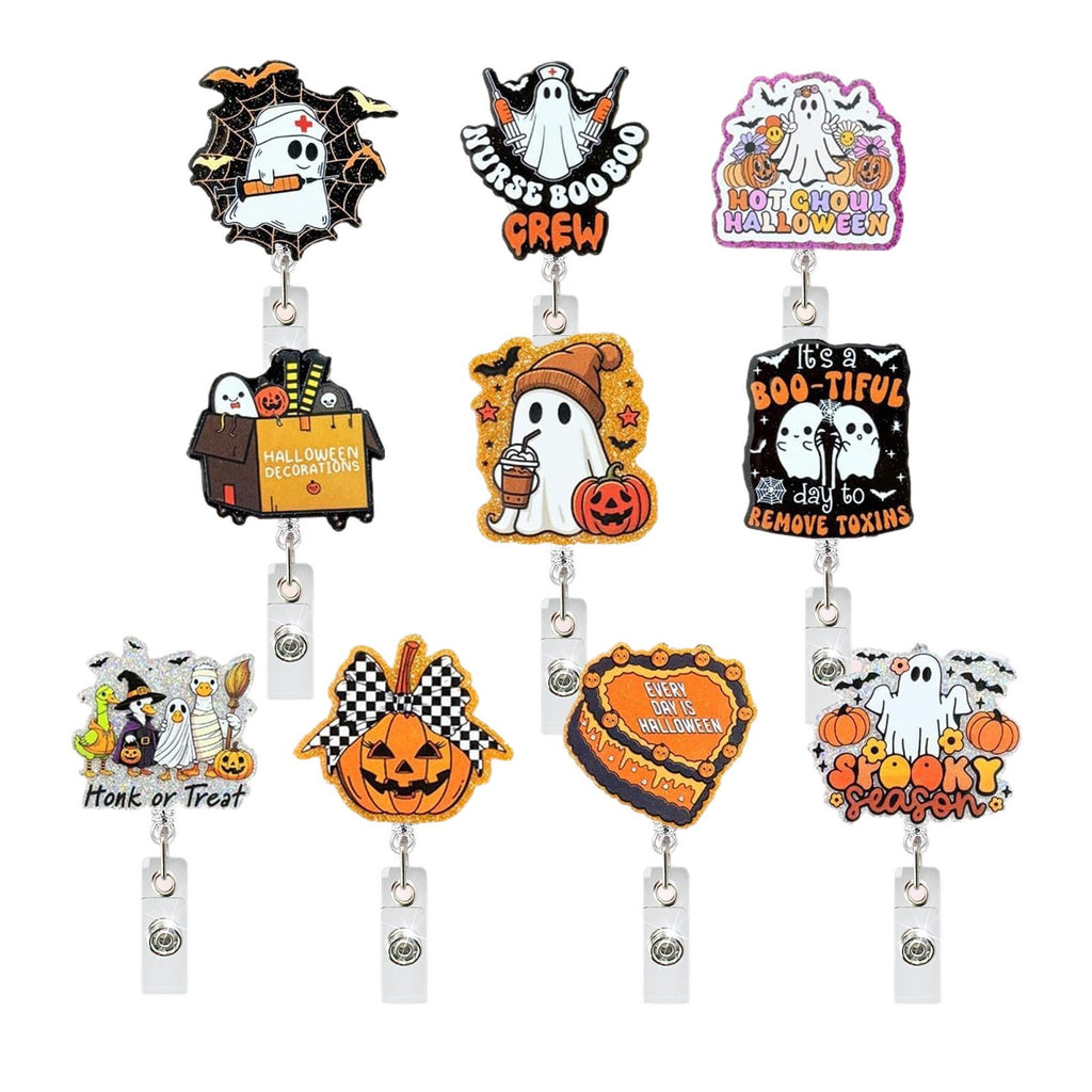 Halloween Ghost Nurse Badge Holder