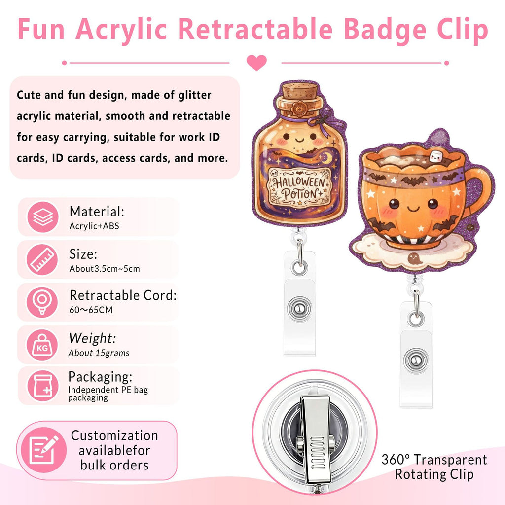 Purple Halloween Dessert Nurse Badge Holder