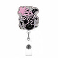 Black Pink Halloween Nurse Badge Holder