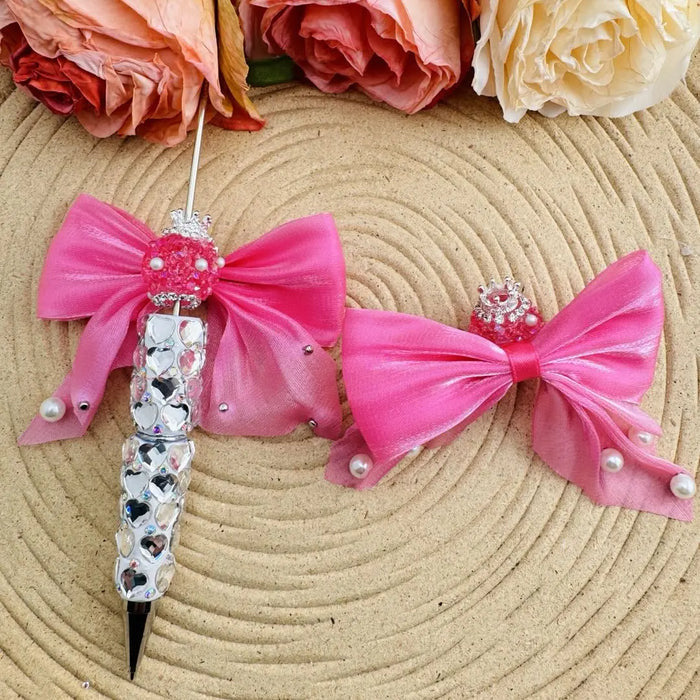 Tulle Bow Rhinestone Ball Topper