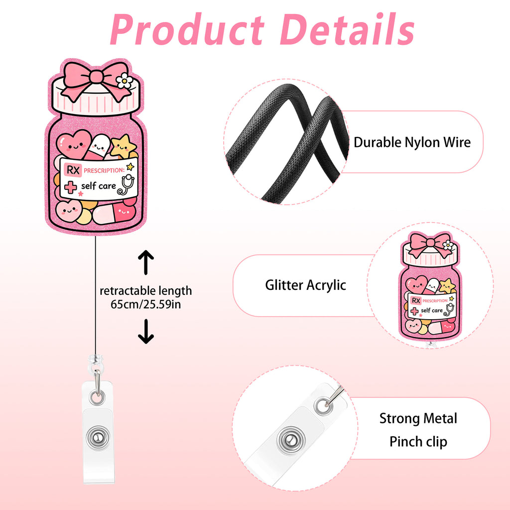 Pink Boo Ghost Nurse Badge Holder