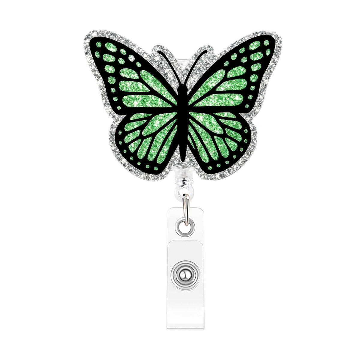 Glitter Butterfly Nurse Badge Holder